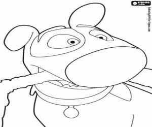 Coloriage Jeff, le chien ami de Tad