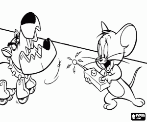 Coloriage Jerry la souris et le chien robot