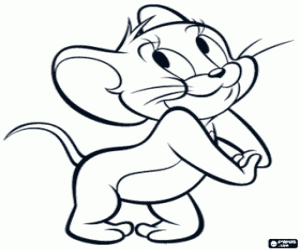 Coloriage Jerry la souris gagne Tom le chat