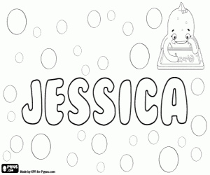 Coloriage Jessica, nom dans plusieurs langues