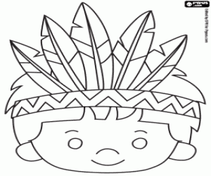 Coloriage Jet avec les plumes d'un chef indien