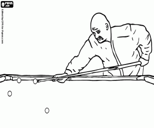 Coloriage Le jeu de billard, la carambole