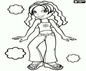 Coloriage Jeune fille Polly Pocket de vêtements d'été