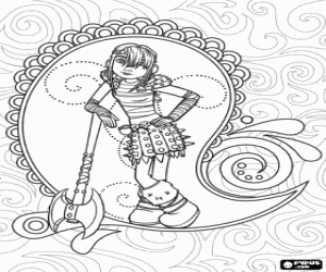 Coloriage La jeune fille viking Astrid