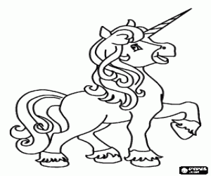 Coloriage Jeune licorne heureux