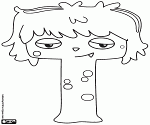 Coloriage Le jeune monstre de la lettre T