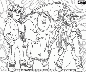 Coloriage Jeune vikings, les protagonistes