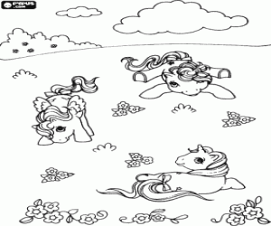 Coloriage Les jeux des petits poneys