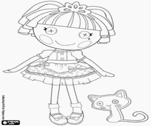 Coloriage Jewel de Lalaloopsy avec le chat