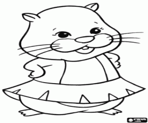 Coloriage Jilly, une pom-pom girl Zhu Zhu Pets