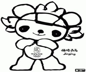 Coloriage Jingjing, une mascotte de Beijing 2008
