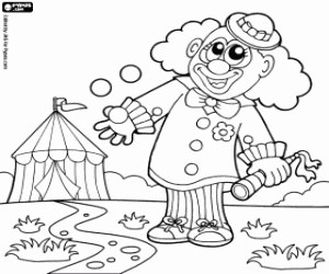 Coloriage Jongleur clown