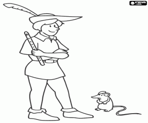 Coloriage Le Joueur de flûte de Hamelin et le rat