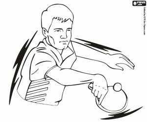 Coloriage Joueur de tennis de table