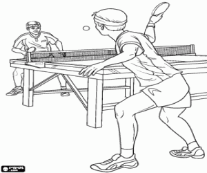 Coloriage Joueurs de tennis de table