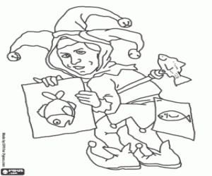 Coloriage Le jour des blagues, le 1 avril