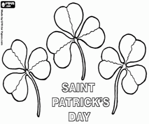 Coloriage Jour de Saint Patrick, trèfles