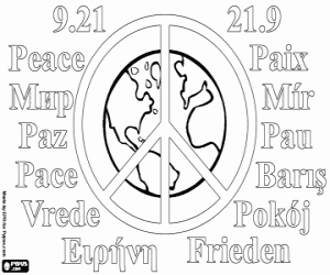 Coloriage Journée de la Paix, 21 septembre