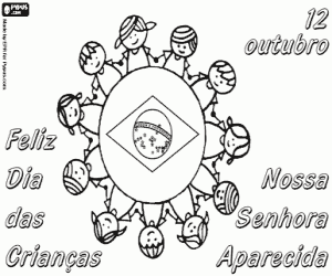 Coloriage La journée des enfants au Brésil