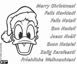 Coloriage Joyeux Noël avec Donald Duck