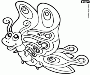 Coloriage Joyeux papillon