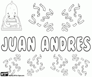 Coloriage Juan Andrés, nom espagnol