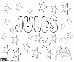 Coloriage Jules, nom d'origine français