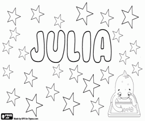 Coloriage Julia, nom dans plusieurs langues