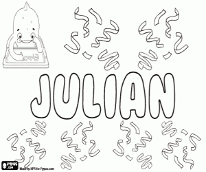 Coloriage Julian, nom en diverses langues