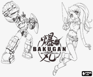 Coloriage Julie et son Subterra Bakugan