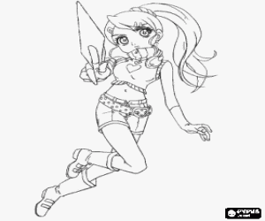 Coloriage Julie, un personnage de Bakugan