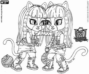 Coloriage Les jumeaux de Monster High Baby