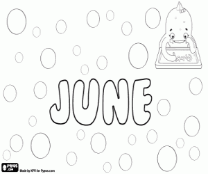 Coloriage June, nom féminin