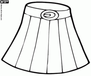 Coloriage Jupe plissé avec ceinture