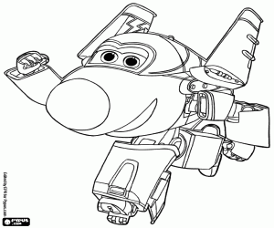 Coloriage Jérôme, l’avion de chasse, Super Wings