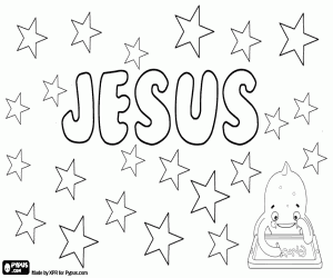 Coloriage Jésus, nom biblique