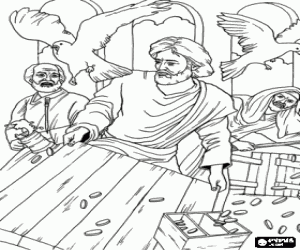 Coloriage Jésus au temple