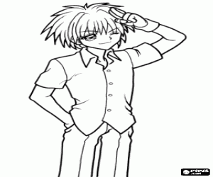 Coloriage Kaito, un jeune attractif