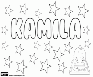 Coloriage Kamila, nom d'origine latine