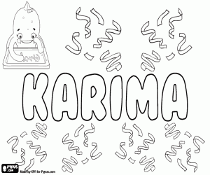 Coloriage Karima, nom d'origine arabe
