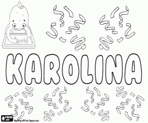 Coloriage Karolina, nom en diverses langues