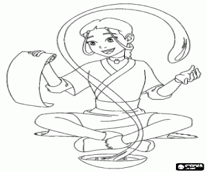 Coloriage Katara, Avatar, le dernier maître de l'air