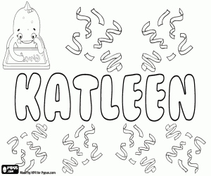 Coloriage Katleen, nom anglais et irlandais