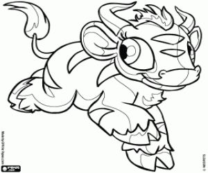 Coloriage Kau, la vache de Neopets