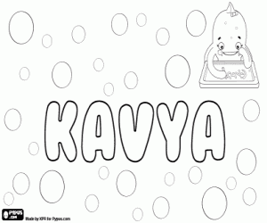 Coloriage Kavya, nom indien