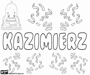 Coloriage Kazimierz, un nom polonais