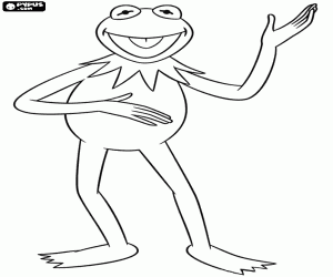 Coloriage Kermit la grenouille, le plus célèbre muppet
