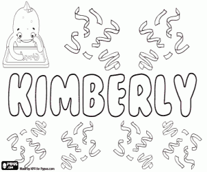 Coloriage Kimberly, nom anglais pour fille