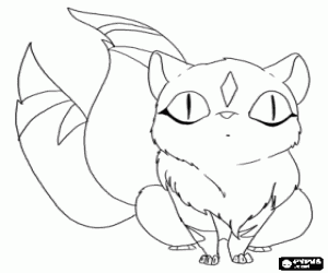 Coloriage Kirara, un chat d'Inuyasha