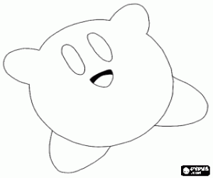 Coloriage Kirby, un personnage de jeu vidéo